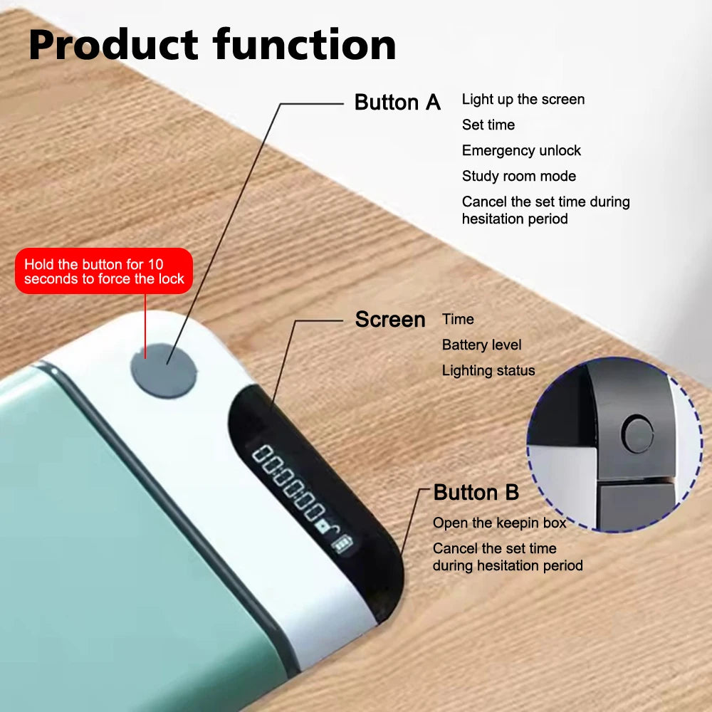 Mobile Phone Lock Box with Timer for Enhanced Self-Discipline - Timed Locking Case for Smartphones, Ideal for Students